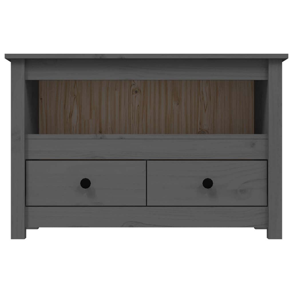 vidaXL Έπιπλο Τηλεόρασης Γκρι 79x35x52 εκ. από Μασίφ Ξύλο Πεύκου