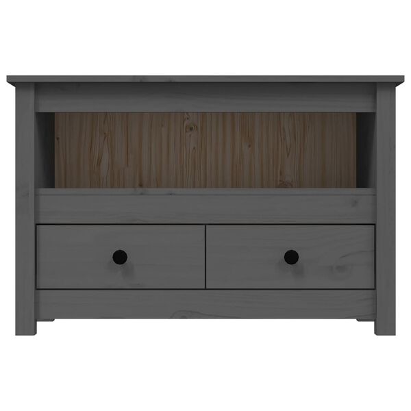 vidaXL Έπιπλο Τηλεόρασης Γκρι 79x35x52 εκ. από Μασίφ Ξύλο Πεύκου