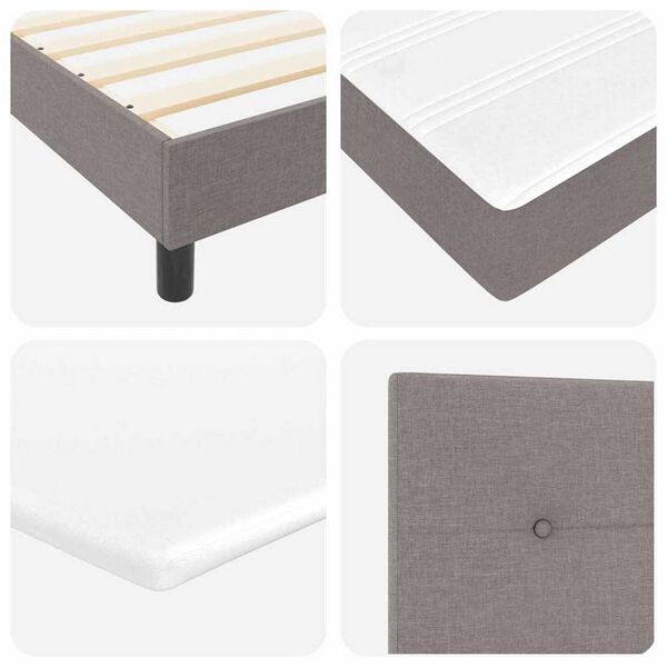 vidaXL Κρεβάτι box spring με στρώμα Taupe 140 x 200 cm ύφασμα