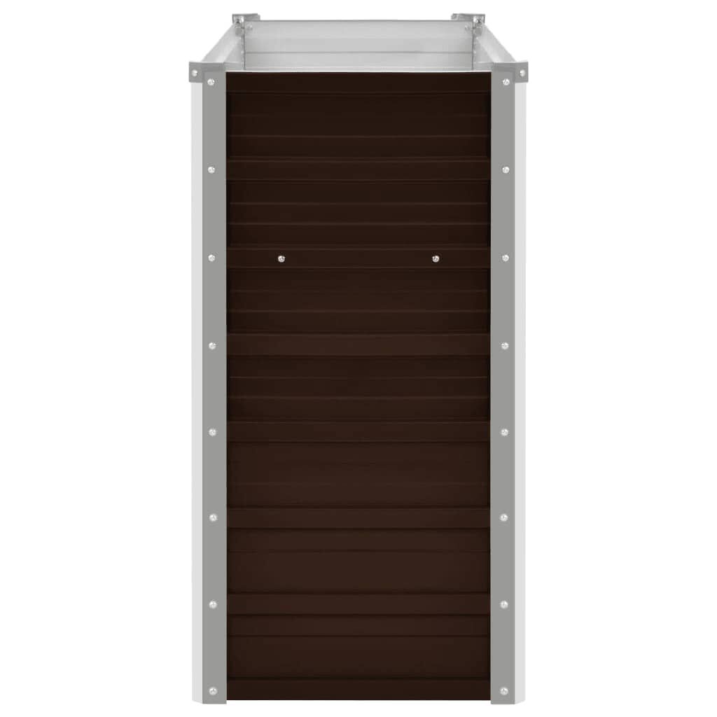 vidaXL Ζαρντινιέρα Υπερυψωμένη Καφέ 160x40x77 εκ. Γαλβανισμ. Χάλυβας