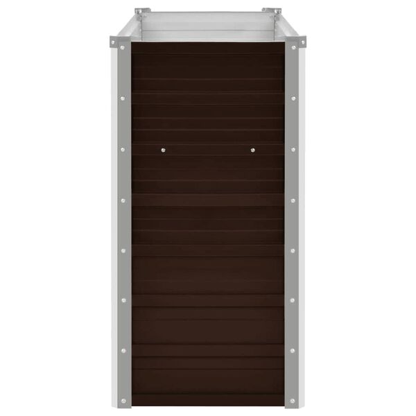 vidaXL Ζαρντινιέρα Υπερυψωμένη Καφέ 160x40x77 εκ. Γαλβανισμ. Χάλυβας