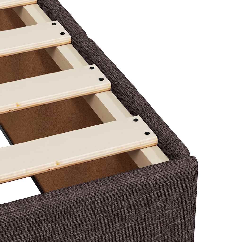 vidaXL Κρεβάτι Boxspring με Στρώμα Σκούρο Καφέ 90x200 εκ. Υφασμάτινο