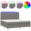 vidaXL &Kappa;&rho;&epsilon;&beta;ά&tau;&iota; Boxspring &mu;&epsilon; &Sigma;&tau;&rho;ώ&mu;&alpha; & LED &Sigma;&kappa;.&Gamma;&kappa;&rho;&iota; 200x200&epsilon;&kappa;. &Upsilon;&phi;&alpha;&sigma;&mu;ά&tau;&iota;&nu;&omicron;