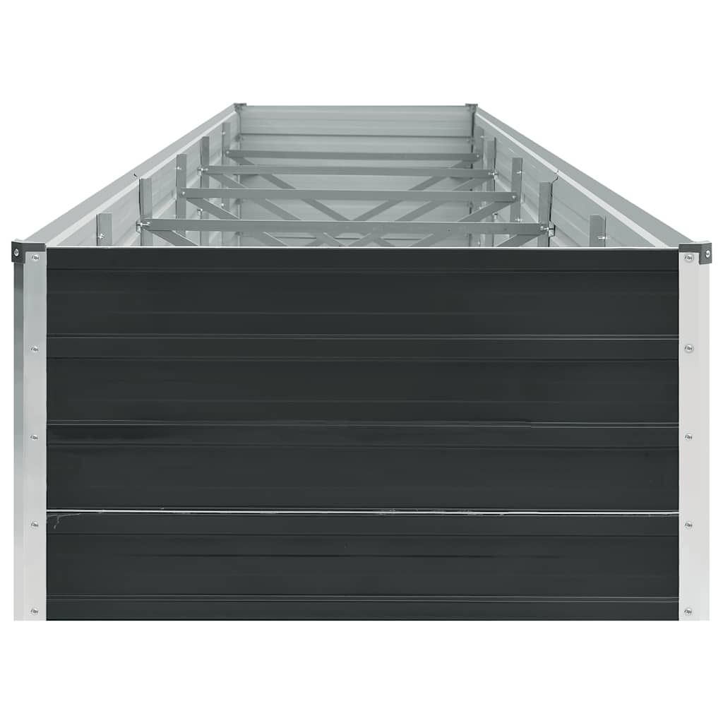vidaXL Ζαρντινιέρα Υπερυψωμένη Ανθρακί 480x80x45 εκ. Γαλβαν. Χάλυβας