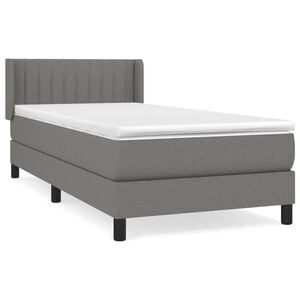 vidaXL Κρεβάτι Boxspring με Στρώμα Σκούρο Γκρι 80x200 εκ. Υφασμάτινο