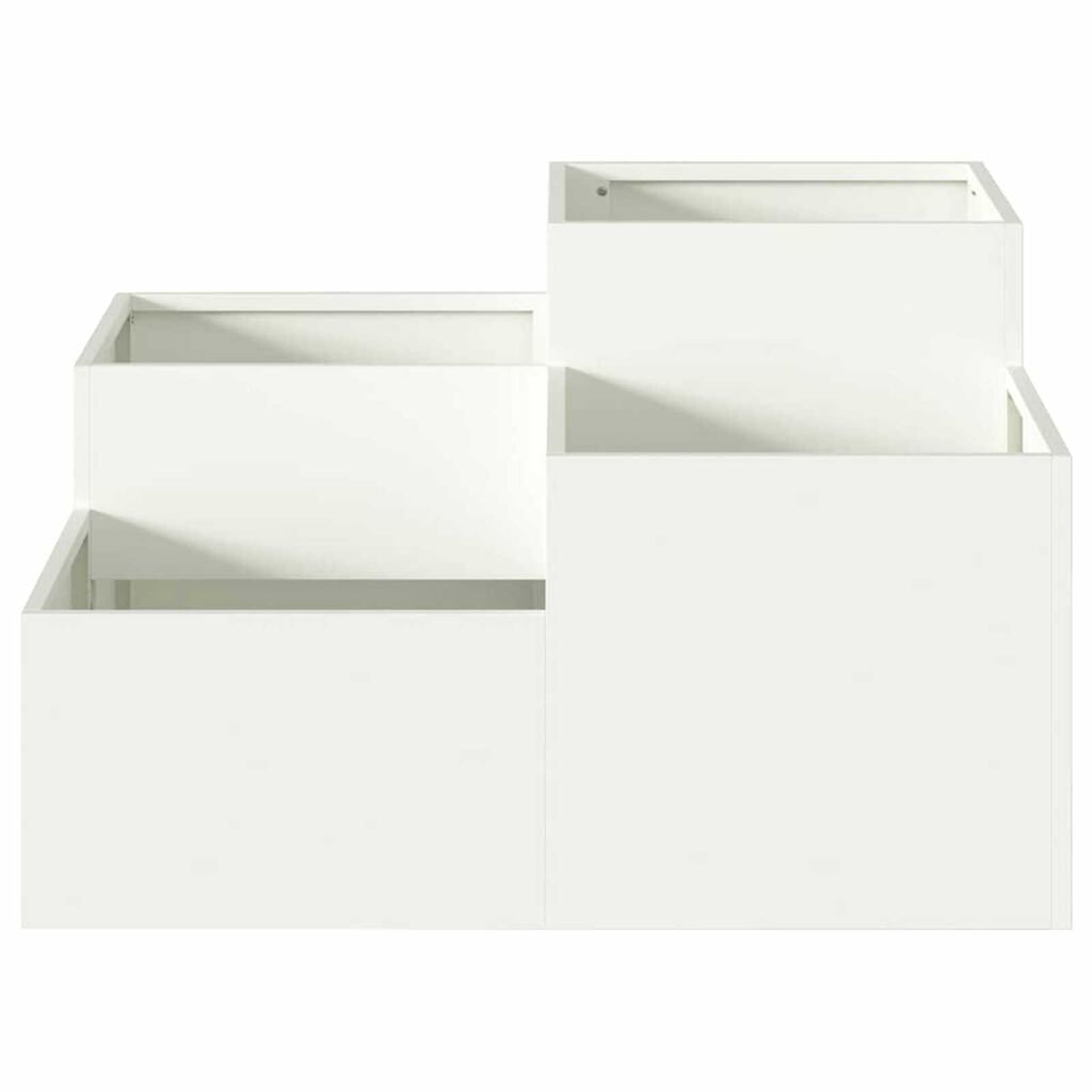 vidaXL Γλάστρα Κήπου Λευκό 100 x 100 x 48 εκ. Ατσάλι