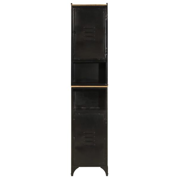vidaXL Ντουλάπι Μπάνιου 40 x 27 x 180 εκ. Σίδηρο και Μασίφ Ξύλο Μάνγκο