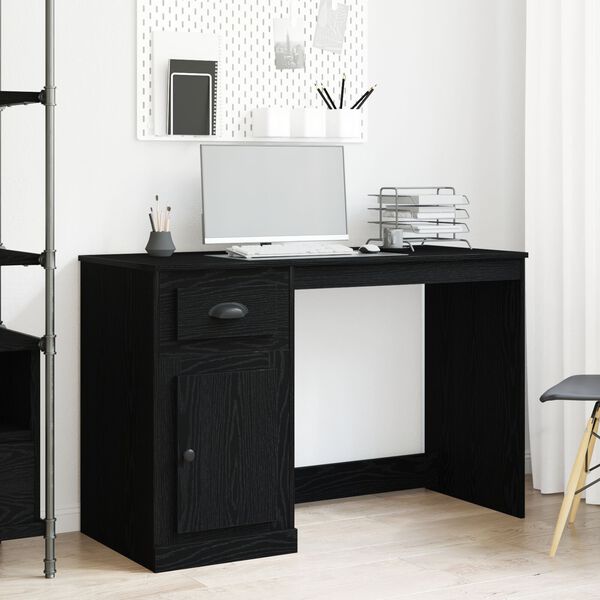 vidaXL Γραφείο Μαύρη δρυς 50 x 115 x 75 εκ. Επεξεργασμένο ξύλο