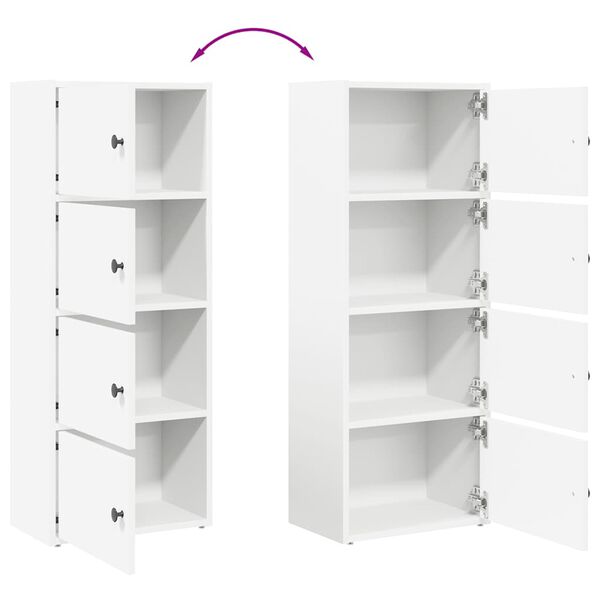 vidaXL Βιβλιοθήκη Λευκή 40x24x102 εκ. από Επεξεργασμένο Ξύλο