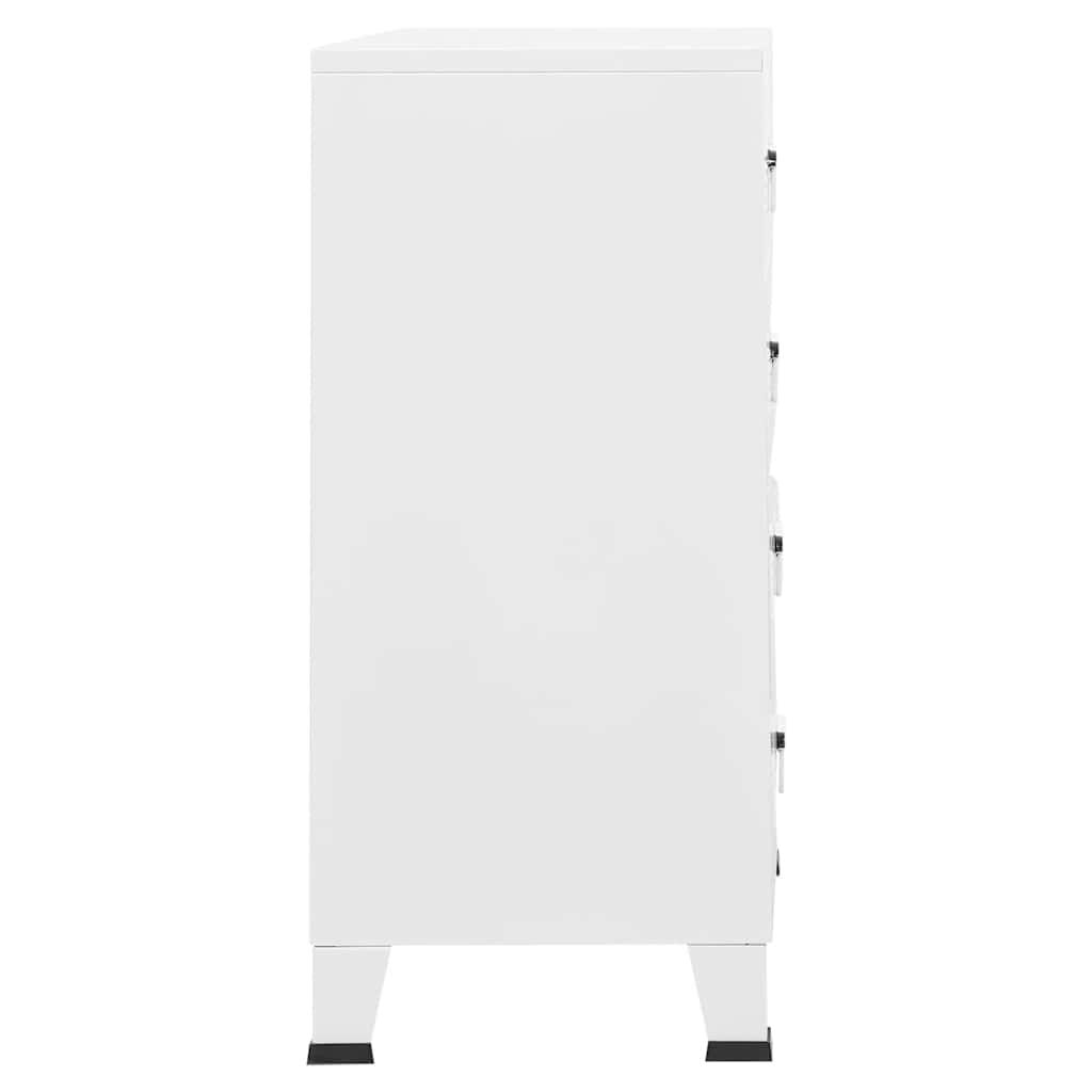 vidaXL Συρταριέρα Βιομηχανική Λευκή 78 x 40 x 93 εκ. Μεταλλική