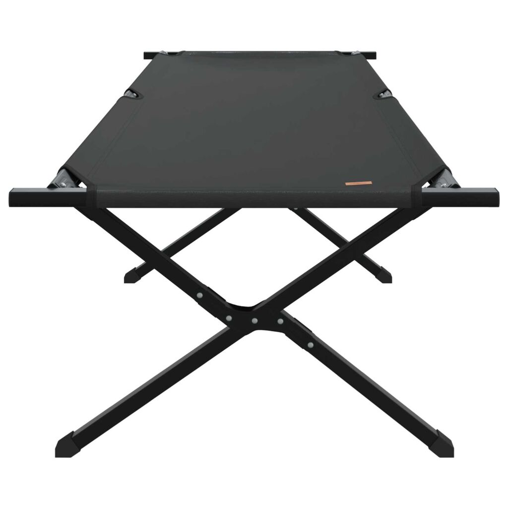 vidaXL Αναδιπλούμενο Κρεβάτι Κάμπινγκ 2 pcs Μαύρο Ύφασμα Oxford