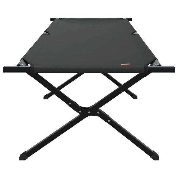 vidaXL Αναδιπλούμενο Κρεβάτι Κάμπινγκ 2 pcs Μαύρο Ύφασμα Oxford