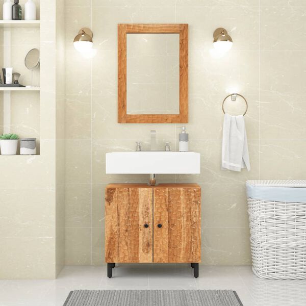 vidaXL Ντουλάπι Μπάνιου 62 x 33 x 58 εκ. από Μασίφ Ξύλο Ακακίας