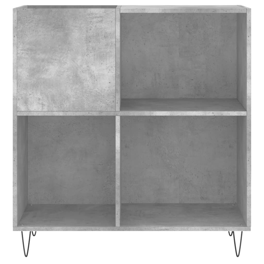 vidaXL Δισκοθήκη Γκρι Σκυροδέματος 84,5 x 38 x 89 εκ από Επεξεργ. Ξύλο