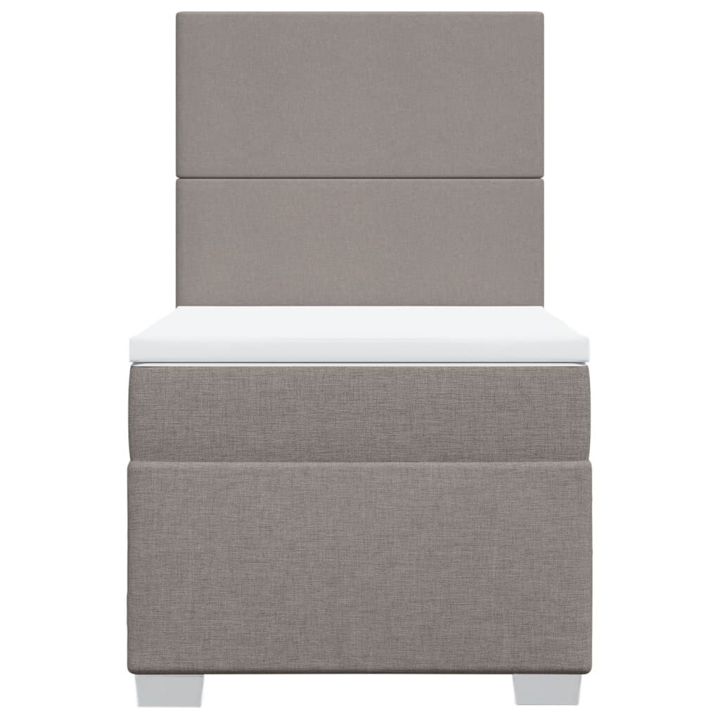 vidaXL Κρεβάτι Boxspring με Στρώμα Taupe 80x200 εκ. Υφασμάτινο