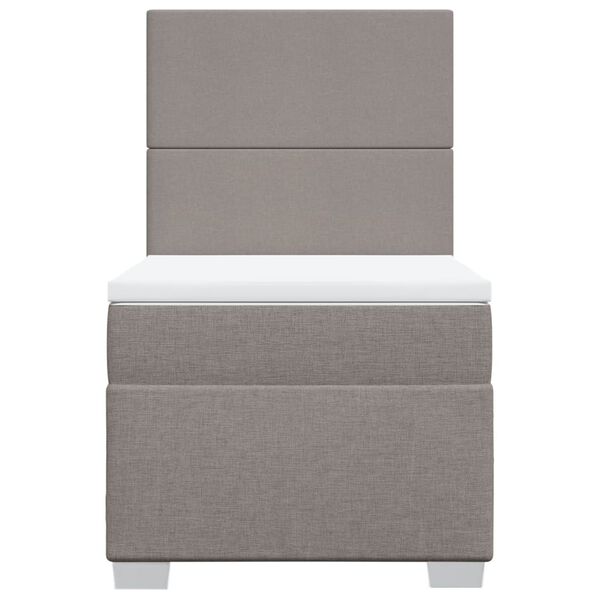 vidaXL Κρεβάτι Boxspring με Στρώμα Taupe 80x200 εκ. Υφασμάτινο