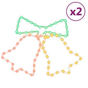 vidaXL Χριστουγεννιάτικες Φιγούρες Καμπάνες 2 τεμ. με 72 LED 50x56 εκ.