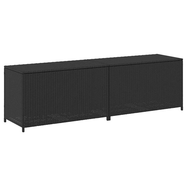 vidaXL Κουτί Αποθήκευσης Κήπου Μαύρο 200x50x60 εκ. από Συνθετικό Ρατάν