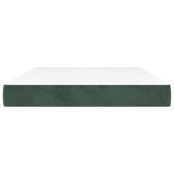 vidaXL Στρώμα με Pocket Springs Σκούρο Πράσινο 140x200x20εκ. Βελούδινο
