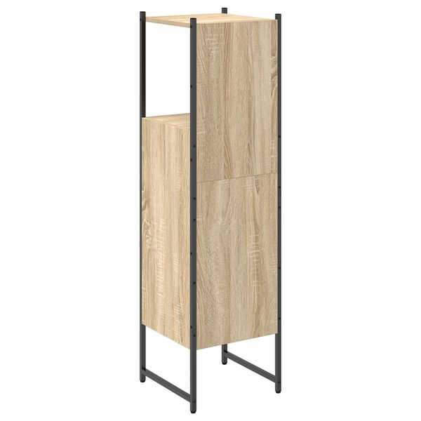 vidaXL Ντουλάπι Μπάνιου Μπεζ 33 x 33 x 120.5 εκ. Επεξεργασμένο ξύλο