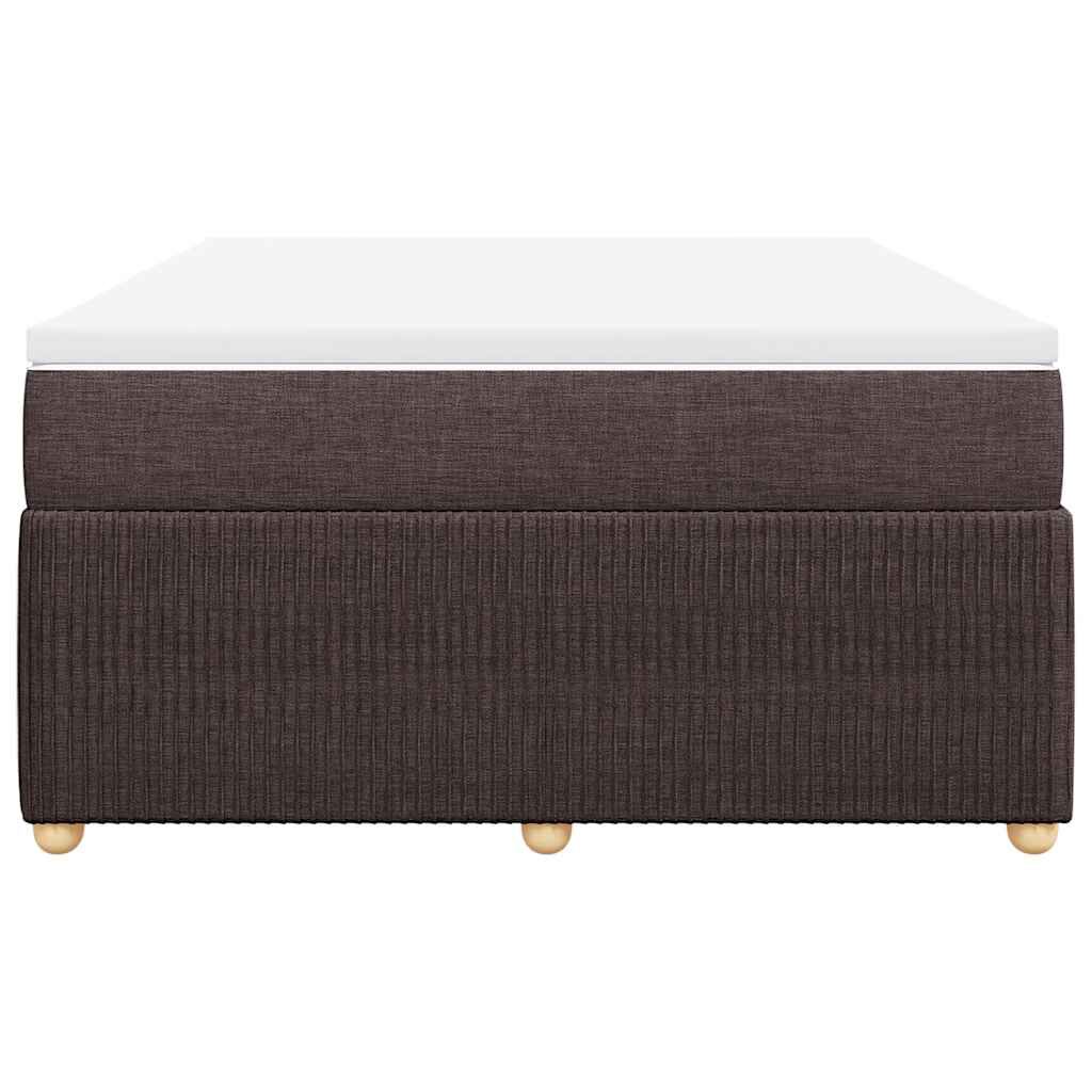 vidaXL Κρεβάτι Boxspring με Στρώμα Σκούρο Καφέ 140x200 εκ Υφασμάτινο