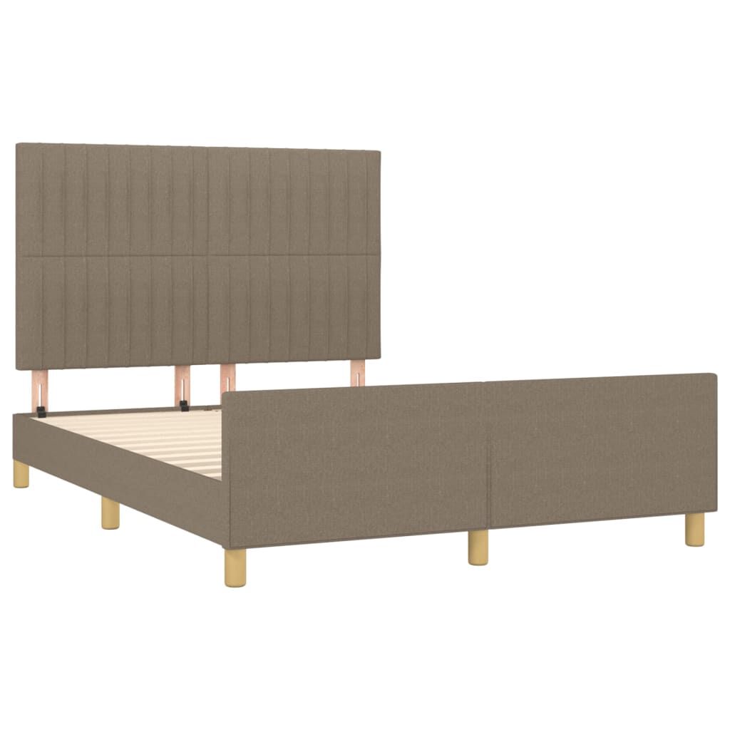 vidaXL Σκελετός Κρεβατιού Χωρίς Στρώμα Taupe 140x190 εκ. Υφασμάτινο