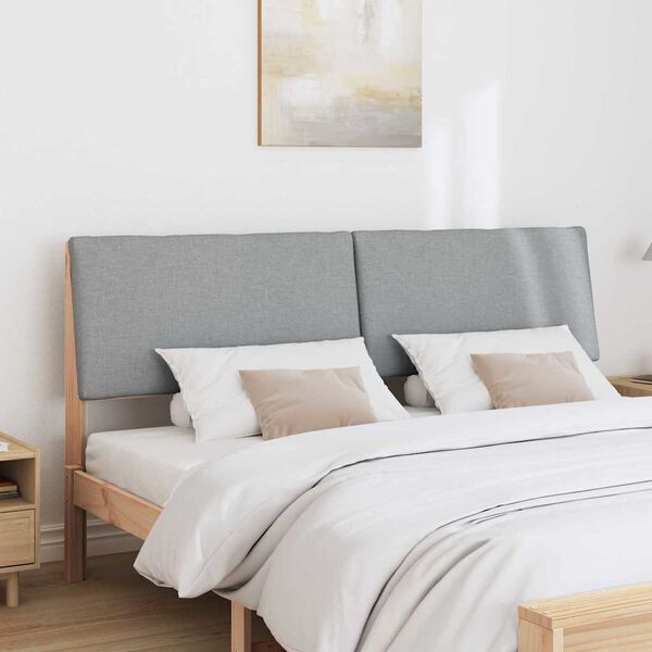 vidaXL Ταπετσαρισμένο κεφαλάρι Ανοιχτό γκρι 180 cm