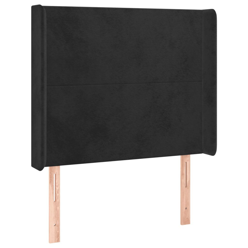 vidaXL Κεφαλάρι με Πτερύγια Μαύρο 83x16x118/128 εκ. Βελούδινο