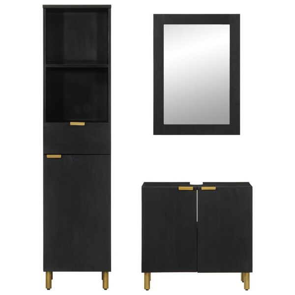 vidaXL &Sigma;&epsilon;&tau; &Epsilon;&pi;ί&pi;&lambda;&omega;&nu; &Mu;&pi;ά&nu;&iota;&omicron;&upsilon; 3 &Tau;&epsilon;&mu;&alpha;&chi;ί&omega;&nu; &Mu;&alpha;ύ&rho;&omicron; &alpha;&pi;ό &Tau;&epsilon;&chi;&nu;. &Xi;ύ&lambda;&omicron;