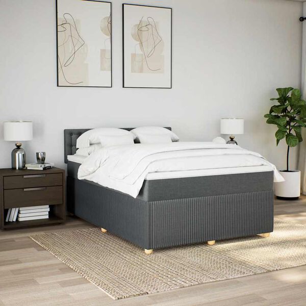 vidaXL &Kappa;&rho;&epsilon;&beta;ά&tau;&iota; Boxspring &mu;&epsilon; &Sigma;&tau;&rho;ώ&mu;&alpha; &Sigma;&kappa;&omicron;ύ&rho;&omicron; &Gamma;&kappa;&rho;&iota; 140x200 &epsilon;&kappa; &Upsilon;&phi;&alpha;&sigma;&mu;ά&tau;&iota;&nu;&omicron;