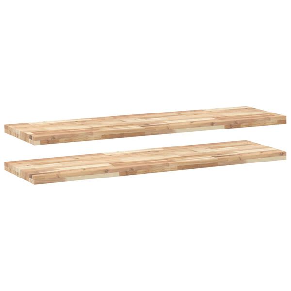vidaXL Ράφια Κρεμαστά 2 Τεμ. 120x40x4εκ Ακατέργαστο Μασίφ Ξύλο Ακακίας
