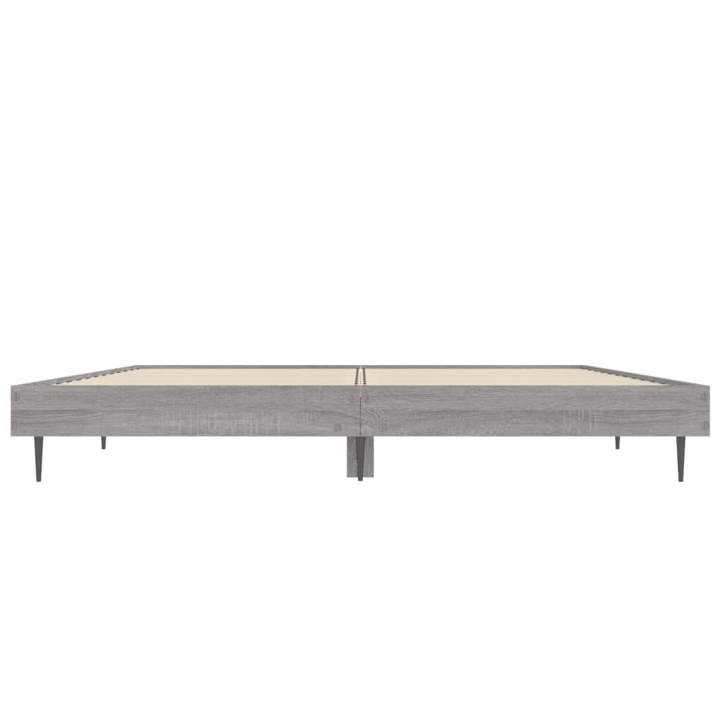 vidaXL Πλαίσιο Κρεβατιού Γκρι Sonoma 135x190 εκ. Επεξεργασμένο Ξύλο