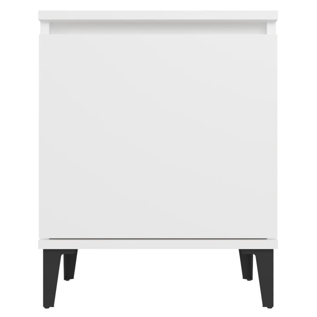 vidaXL Κομοδίνα Λευκά 40 x 30 x 50 εκ. με Μεταλλικά Πόδια