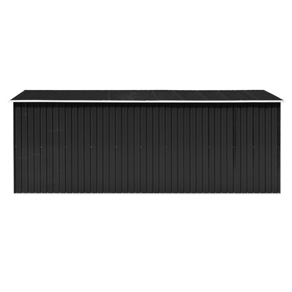 vidaXL Αποθήκη Κήπου Ανθρακί 257 x 489 x 181 εκ. από Μέταλλο