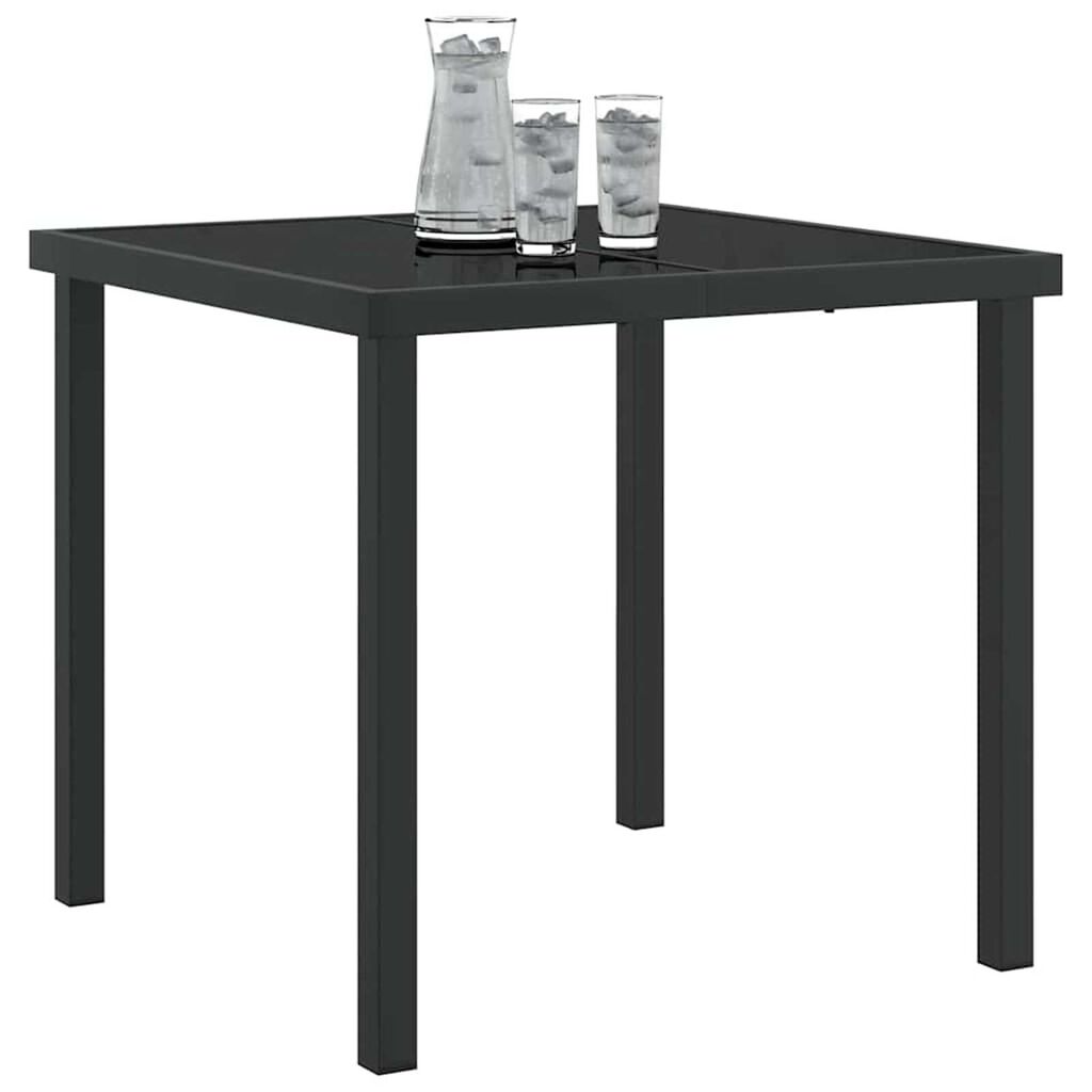 vidaXL Τραπέζι Κήπου Μαύρο 80 x 80 x 73 εκ Μασίφ ξύλο teak