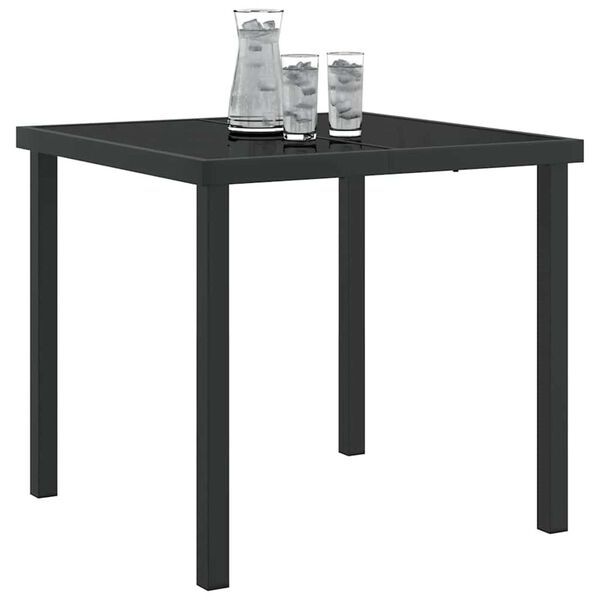 vidaXL Τραπέζι Κήπου Μαύρο 80 x 80 x 73 εκ Μασίφ ξύλο teak