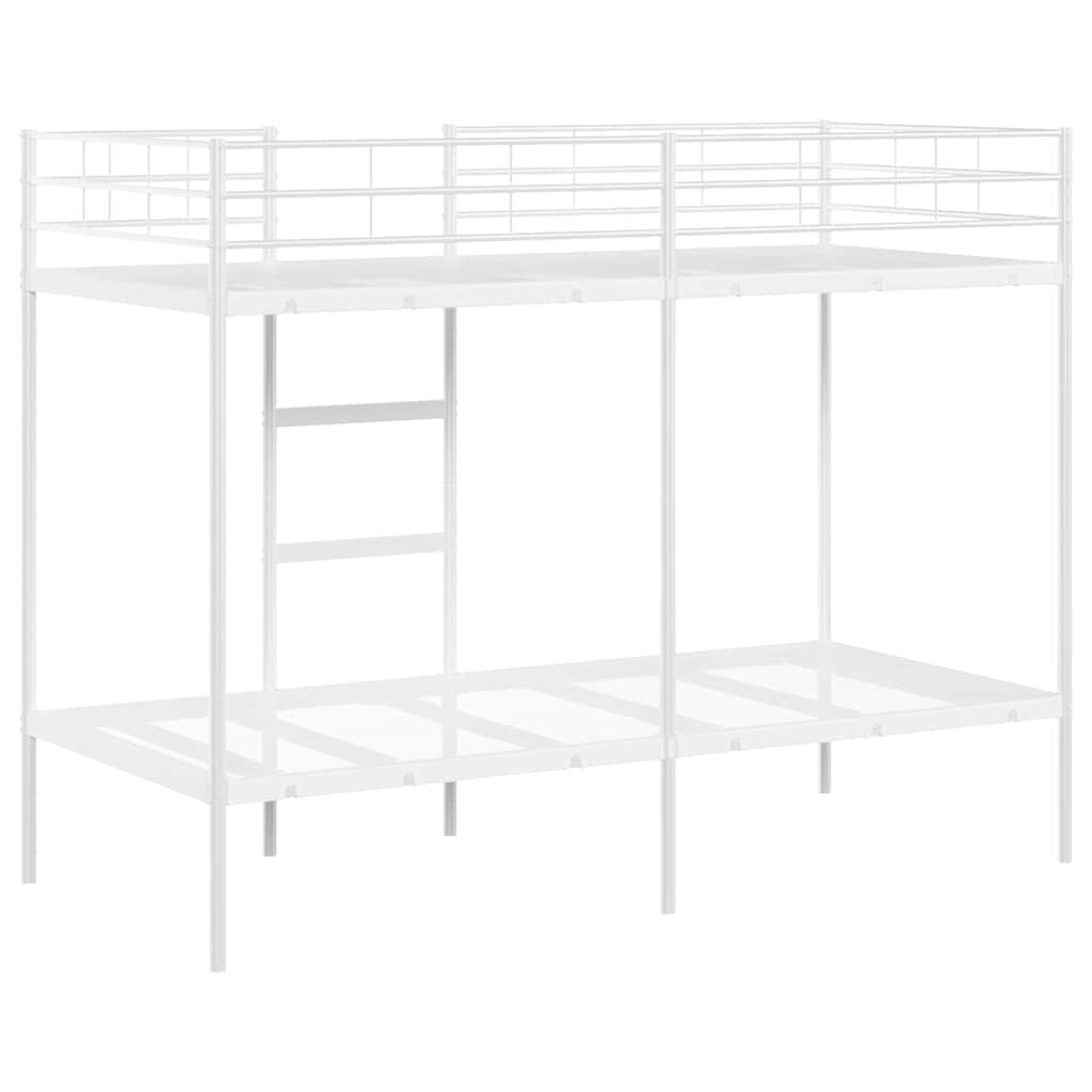 vidaXL Κουκέτα χωρίς στρώμα Λευκό 90x200 cm Ατσάλι