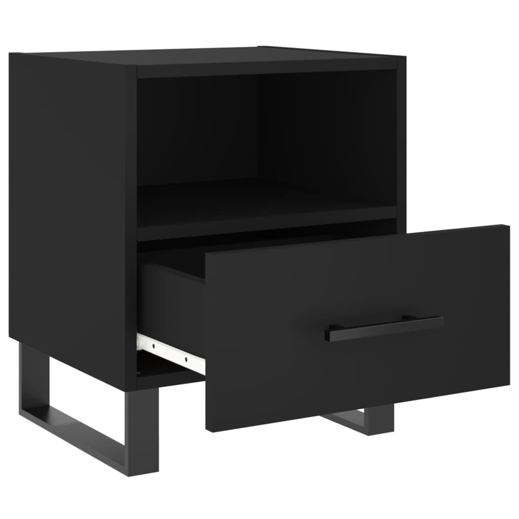 vidaXL Κομοδίνα 2 τεμ. Μαύρα 40 x 35 x 47,5 εκ. από Επεξεργασμένο Ξύλο