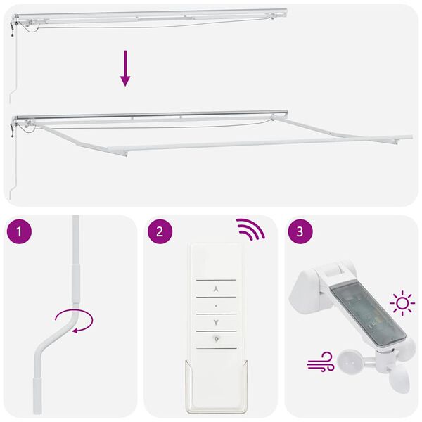 vidaXL Τέντα Πτυσσόμενη Αυτόματη με LED Καφέ 450x300 εκ.