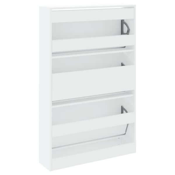 vidaXL Παπουτσοθήκη Λευκή 80x21x125,5 εκ. από Επεξεργασμένο Ξύλο