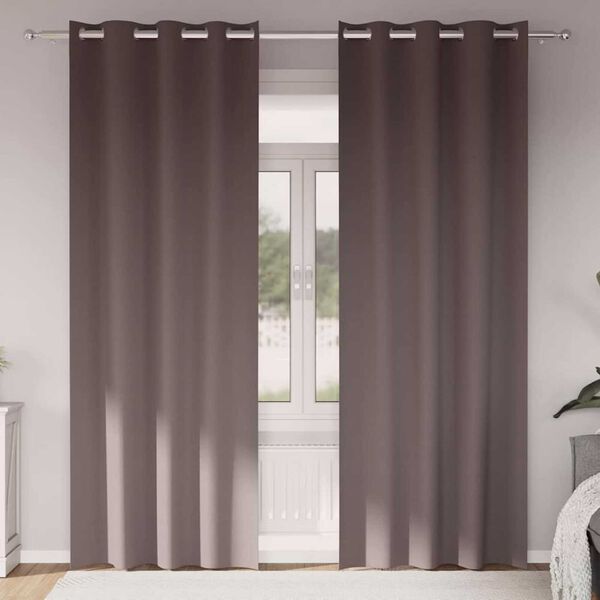 vidaXL Κουρτίνες 2 pcs Σκούρο καφέ Σκούρο καφέ Πολυεστέρας