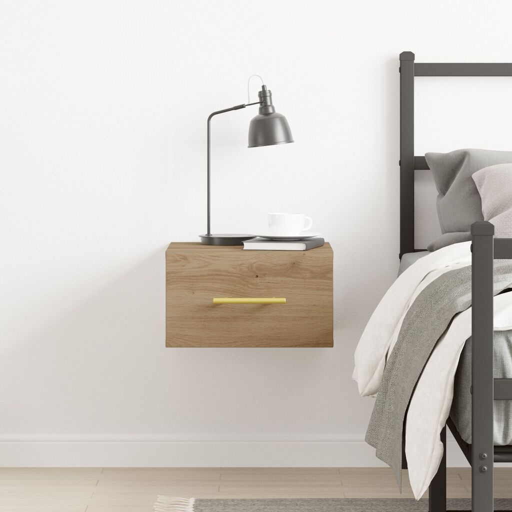 vidaXL Κομοδίνο Τοίχου Από Ξύλο Δρυός 35x35x20 εκ.