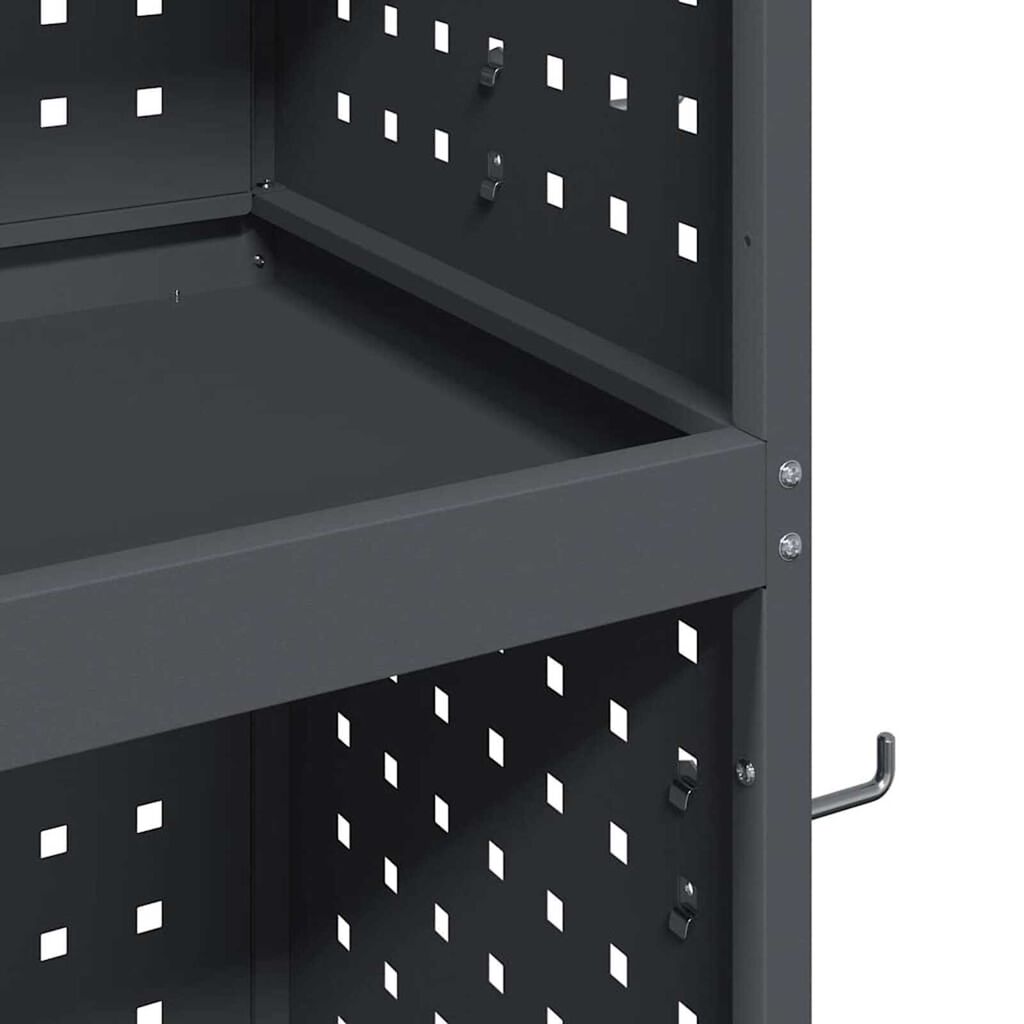 vidaXL Καρότσι εργαλείων με ράφι Ανθρακί 65 x 35 x 111 εκ Κρύα χάλυβας