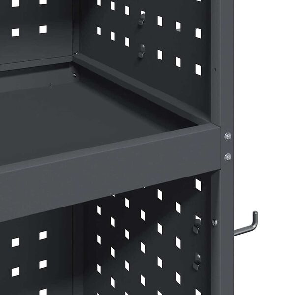 vidaXL Καρότσι εργαλείων με ράφι Ανθρακί 65 x 35 x 111 εκ Κρύα χάλυβας