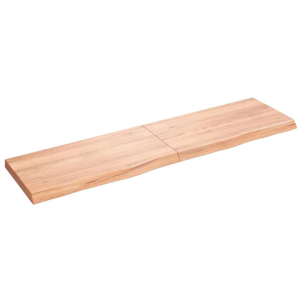 vidaXL Ράφι Τοίχου Ανοιχτό Καφέ 120x30x(2-4)εκ. Επεξ. Μασίφ Ξύλο Δρυός