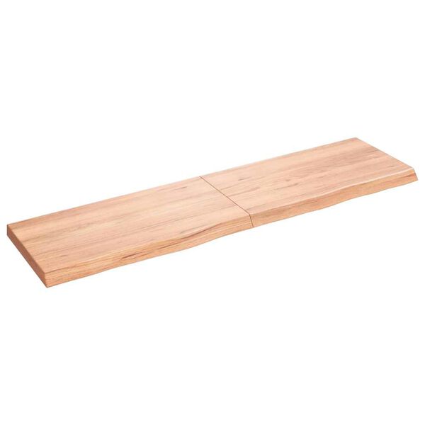vidaXL Ράφι Τοίχου Ανοιχτό Καφέ 120x30x(2-4)εκ. Επεξ. Μασίφ Ξύλο Δρυός