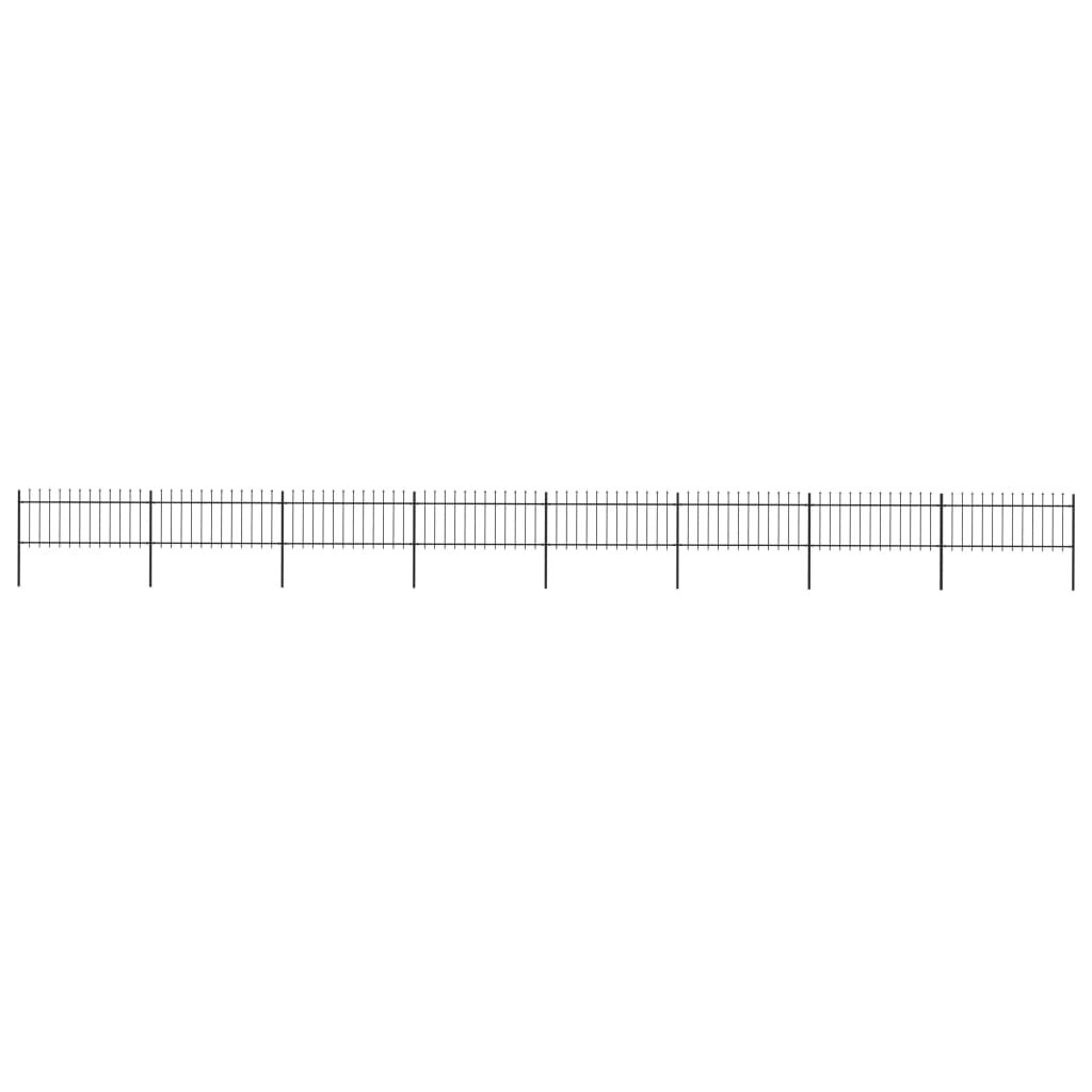 vidaXL Κάγκελα Περίφραξης με Λόγχες Μαύρα 13,6 x 0,8 μ. από Χάλυβα
