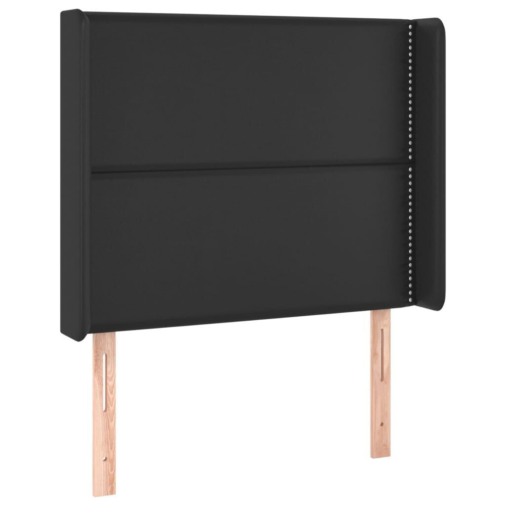 vidaXL Κρεβάτι Boxspring με Στρώμα & LED Μαύρο 80x200 εκ. Συνθ. Δέρμα