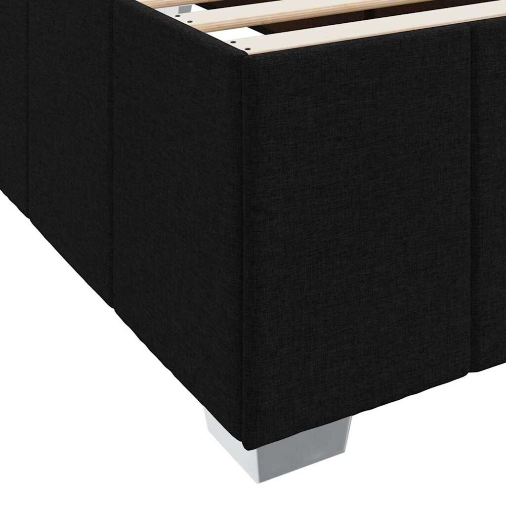 vidaXL Σκελετός Κρεβατιού με στρώμα Μαύρο 90 x 200 cm ύφασμα