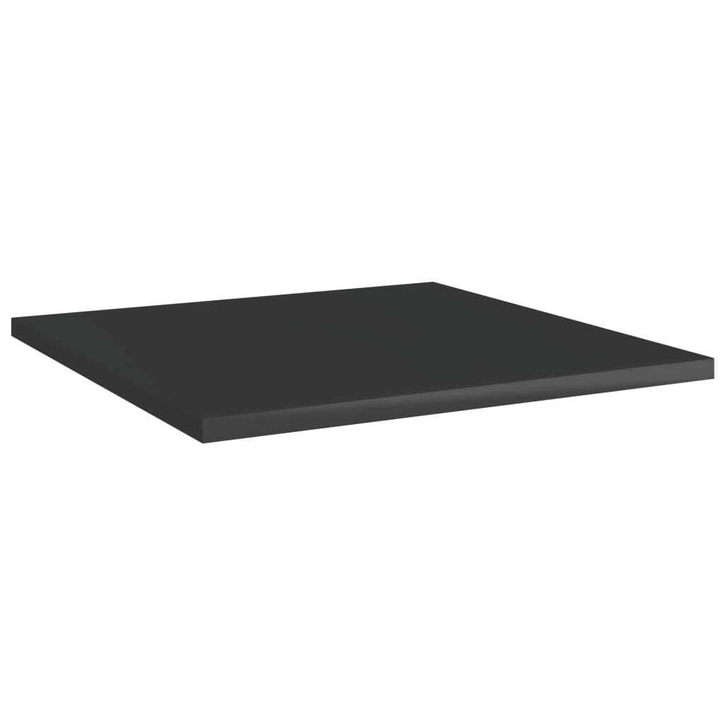 vidaXL Ράφια Βιβλιοθήκης 4 τεμ. Γυαλ. Μαύρο 40x40x1,5 εκ. Μοριοσανίδα